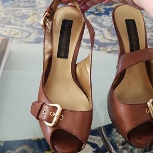 Steve Madden Luxe peep toe buckle pumps